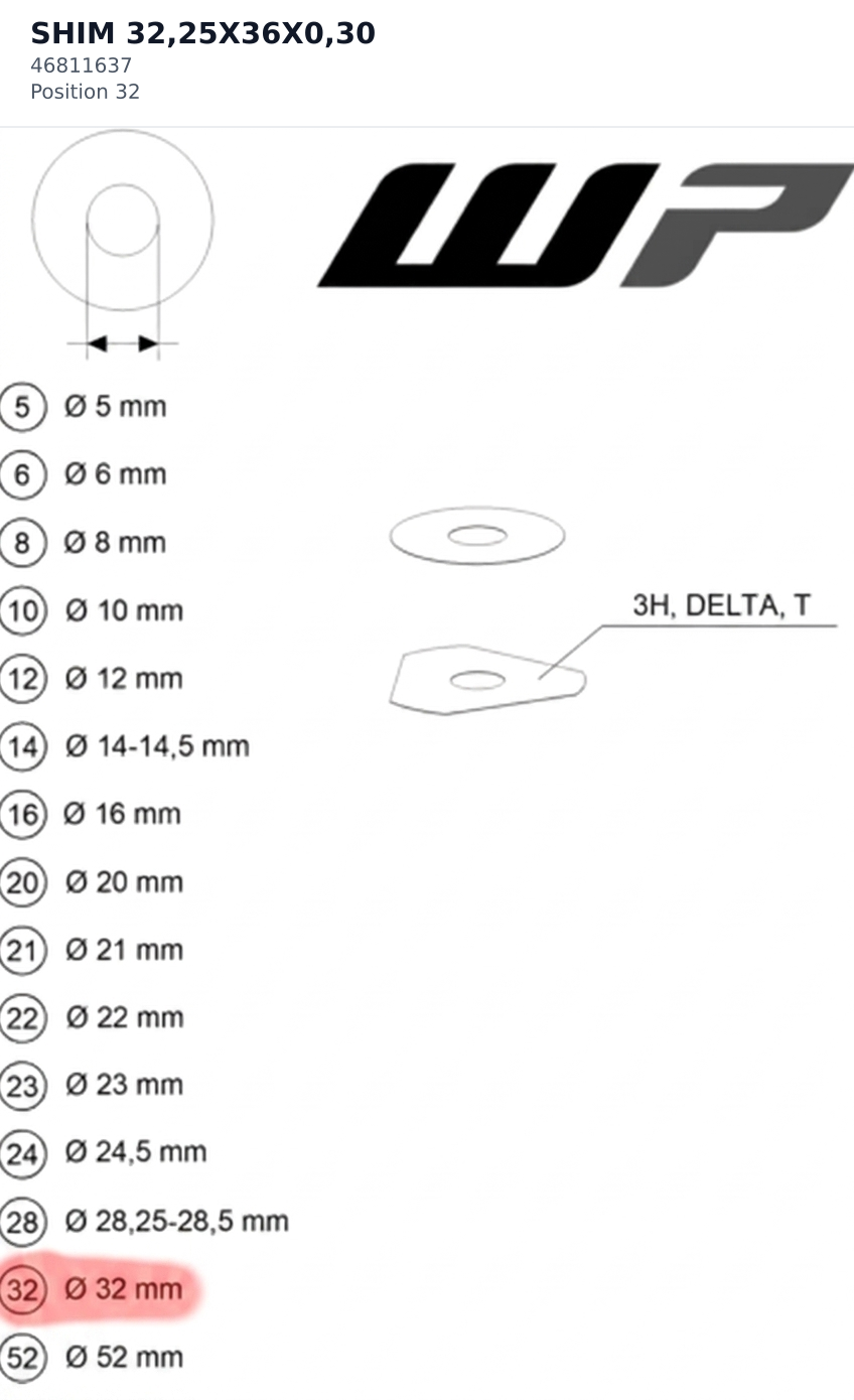 Diagram preview: SHIM 32,25X36X0,30 (46811637)