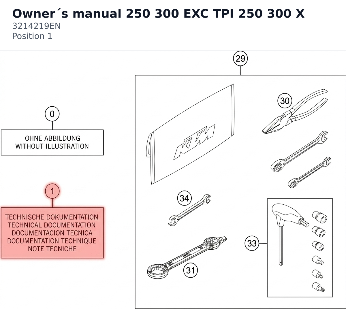 Diagram preview: Owner´s manual 250 300 EXC TPI 250 300 X (3214219EN)