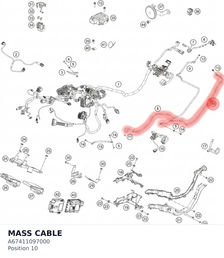 Diagram preview: MASS CABLE (A67411097000)