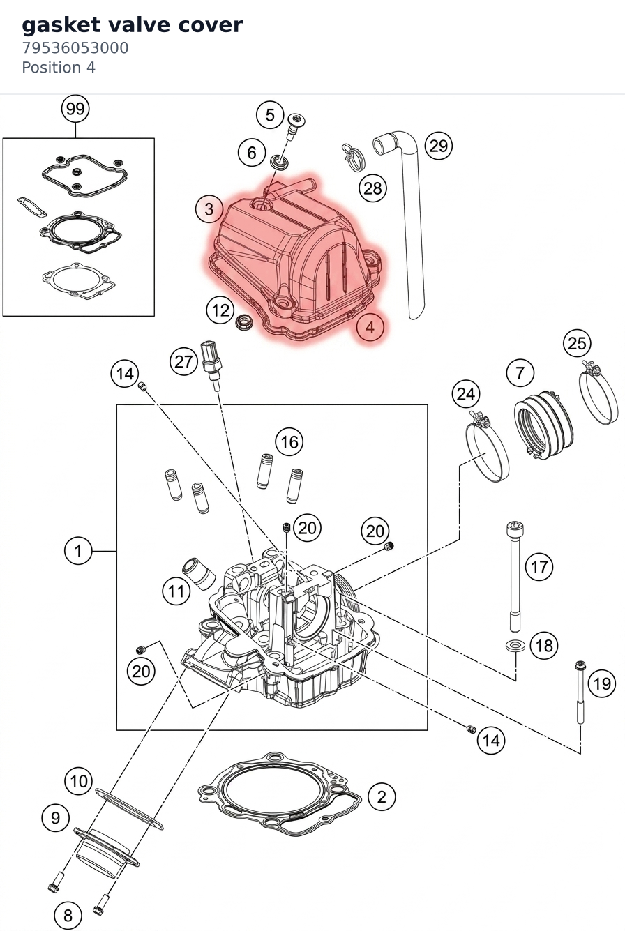 Diagram preview: gasket valve cover (79536053000)