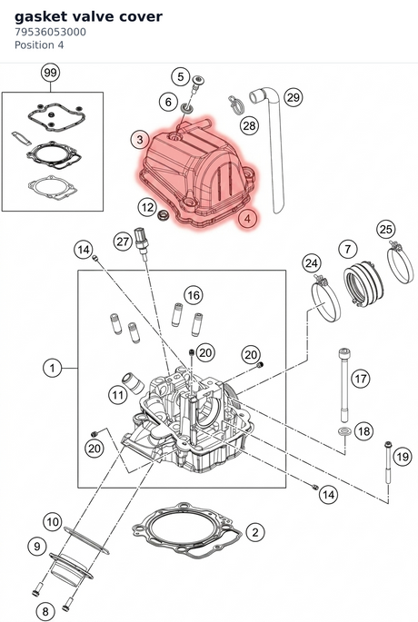 Diagram preview: gasket valve cover (79536053000)