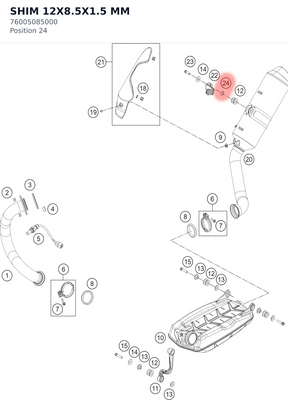 Diagram preview: SHIM 12X8.5X1.5 MM (76005085000)