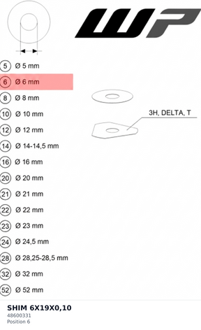 Diagram preview: SHIM 6X19X0,10 (48600331)