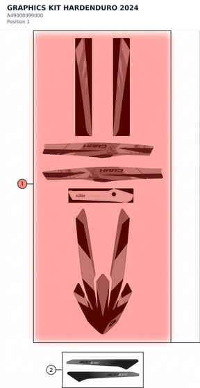 Diagram preview: GRAPHICS KIT HARDENDURO 2024 (A49008099000)