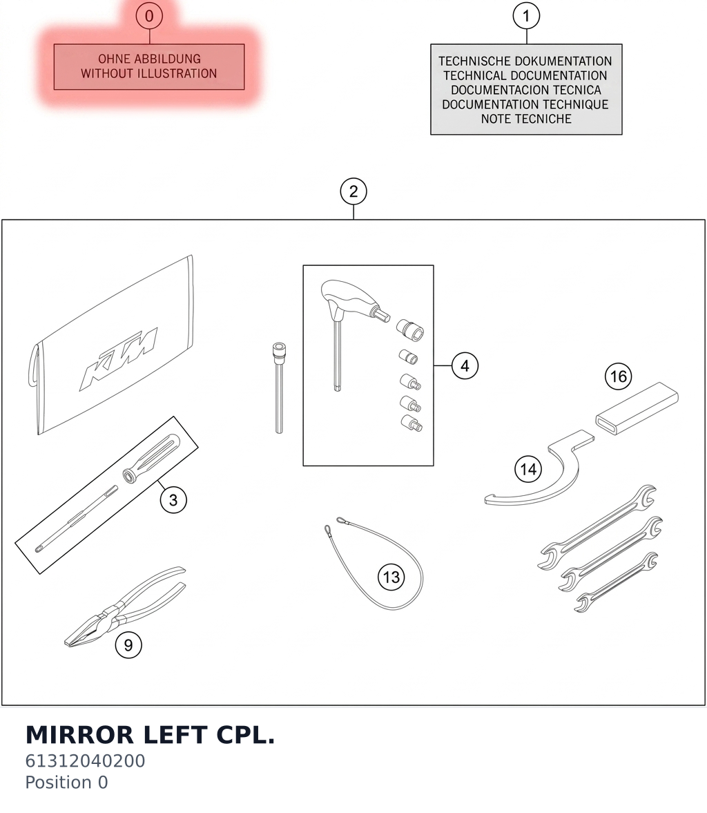 Diagram preview: MIRROR LEFT CPL. (61312040200)