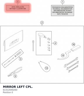 Diagram preview: MIRROR LEFT CPL. (61312040200)