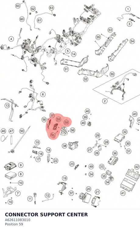 Diagram preview: CONNECTOR SUPPORT CENTER (A62611083010)