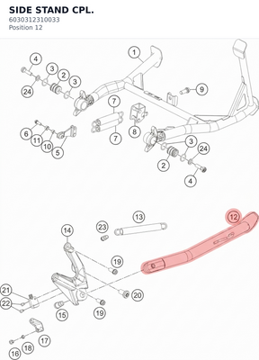 Diagram preview: SIDE STAND CPL. (6030312310033)