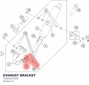 Diagram preview: EXHAUST BRACKET (76405053000)