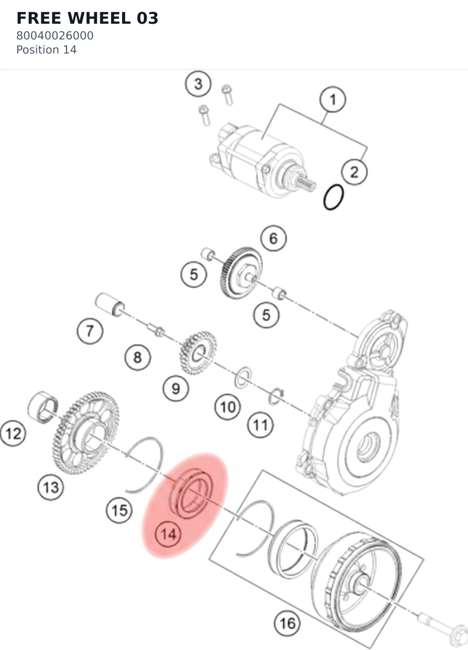 Diagram preview: FREE WHEEL 03 (80040026000)