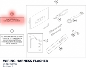 Diagram preview: WIRING HARNESS FLASHER (76411080000)