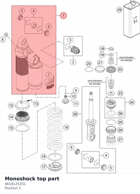 Diagram preview: Monoshock top part (46181252S1)