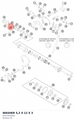 Diagram preview: WASHER 5,2 X 12 X 3 (50337050064)