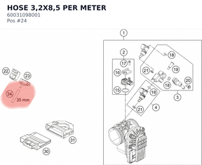 Diagram preview: HOSE 3,2X8,5 PER METER (60031098001)