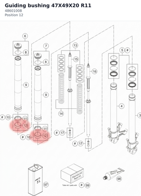 Diagram preview: Guiding bushing 47X49X20 R11 (48601008)