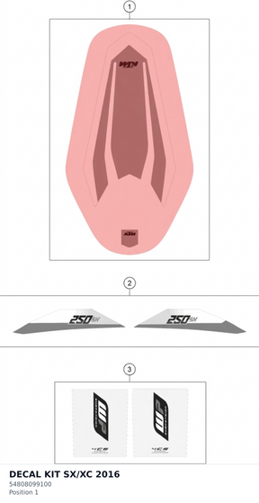 Diagram preview: DECAL KIT SX/XC           2016 (54808099100)