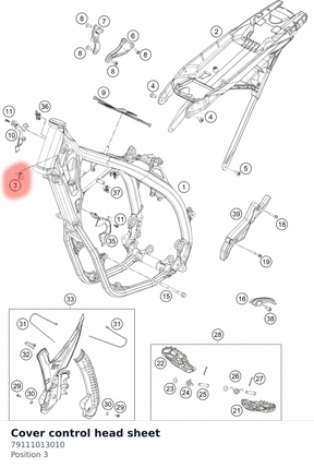 Diagram preview: Cover control head sheet (79111013010)