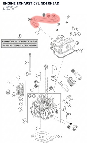Diagram preview: ENGINE EXHAUST CYLINDERHEAD (76030084100)
