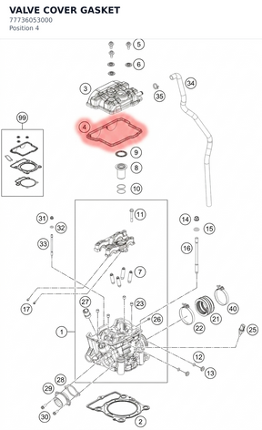 Diagram preview: VALVE COVER GASKET (77736053000)