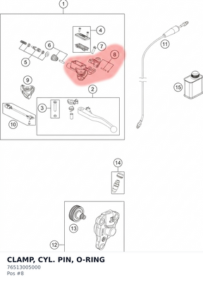 Diagram preview: CLAMP, CYL. PIN, O-RING (76513005000)