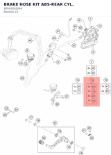Diagram preview: BRAKE HOSE KIT ABS-REAR CYL. (90542002044)