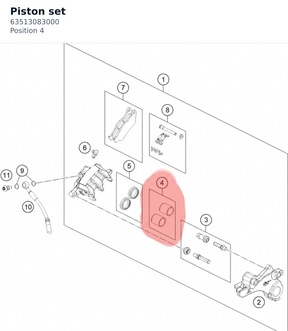 Diagram preview: Piston set (63513083000)