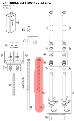 Diagram preview: CARTRIDGE LEFT 890 ADV 23 CPL. (43578195S8)