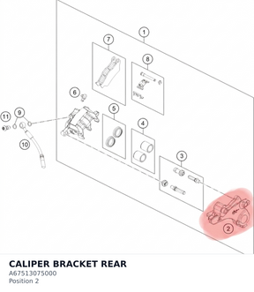 Diagram preview: CALIPER BRACKET REAR (A67513075000)
