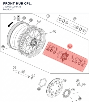 Diagram preview: FRONT HUB CPL. (7500901004433)