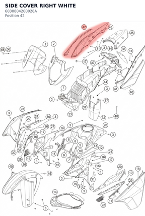 Diagram preview: SIDE COVER RIGHT WHITE (6030804200028A)