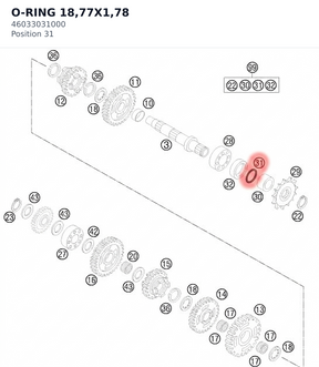 Diagram preview: O-RING 18,77X1,78 (46033031000)