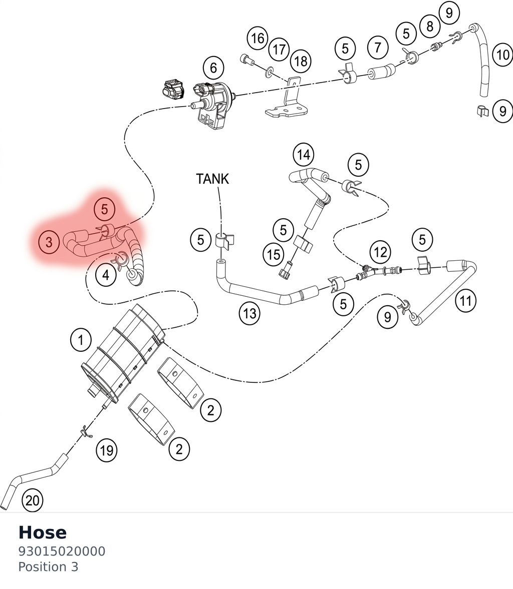 Diagram preview: Hose (93015020000)