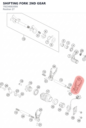 Diagram preview: SHIFTING FORK 2ND GEAR (79234002000)