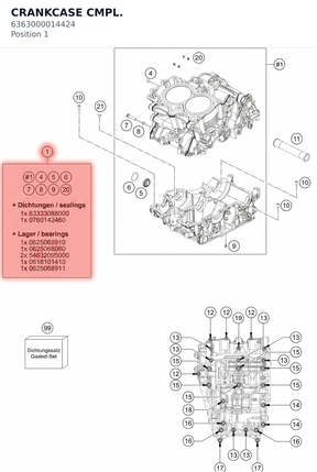 Diagram preview: CRANKCASE CMPL. (6363000014424)