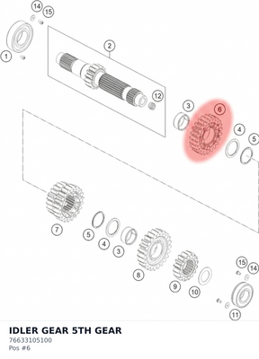 Diagram preview: IDLER GEAR 5TH GEAR (76633105100)