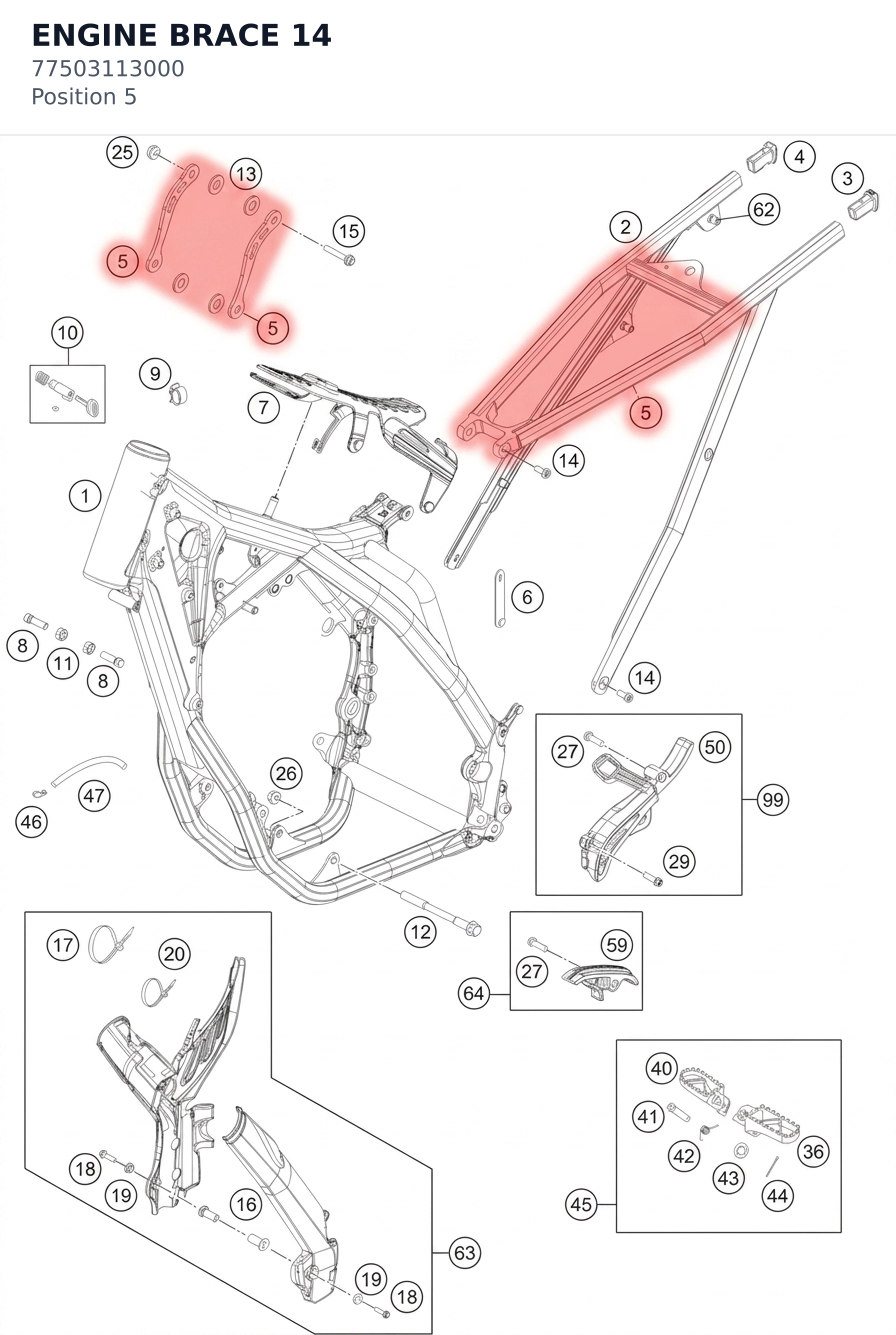 Diagram preview: ENGINE BRACE                14 (77503113000)
