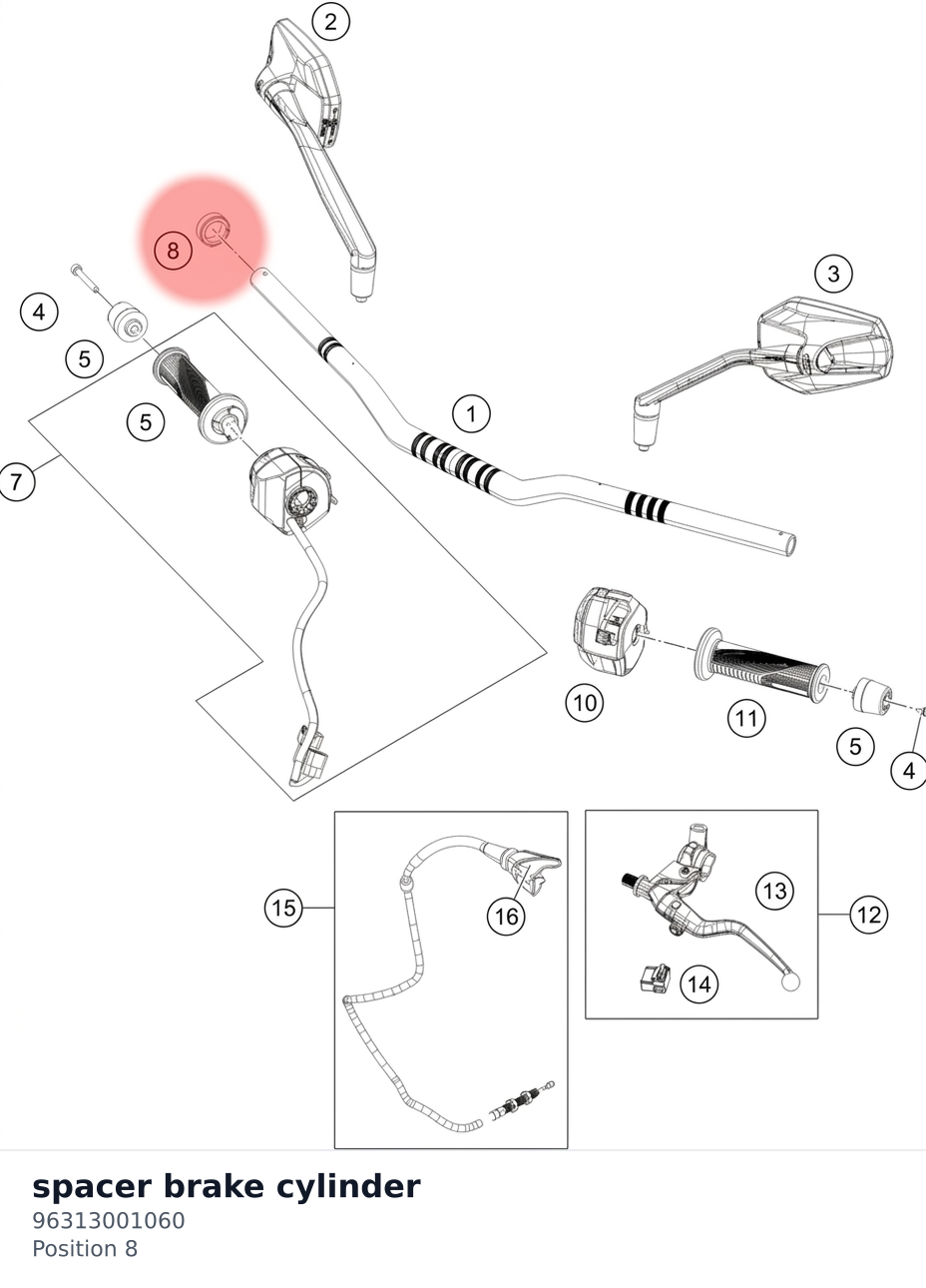 Diagram preview: spacer brake cylinder (96313001060)