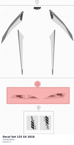 Diagram preview: Decal Set 125 SX 2018 (79008198001)