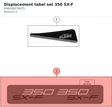 Diagram preview: Displacement tabel set 350 SX-F (A46008078025)