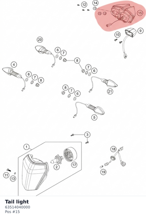 Diagram preview: Tail light (63514040000)
