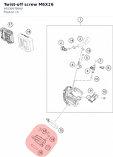 Diagram preview: Twist-off screw M6X26 (93530079000)