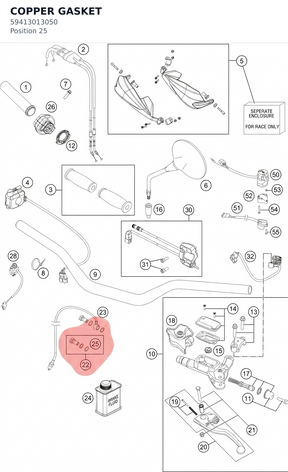 Diagram preview: COPPER GASKET (59413013050)