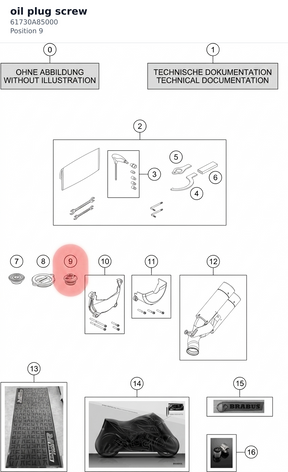 Diagram preview: oil plug screw (61730A85000)