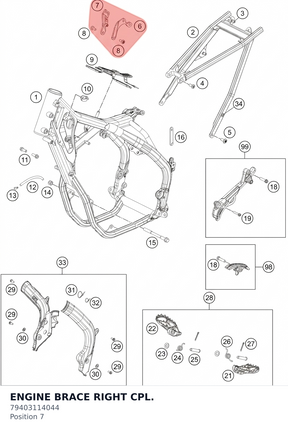 Diagram preview: ENGINE BRACE RIGHT CPL. (79403114044)