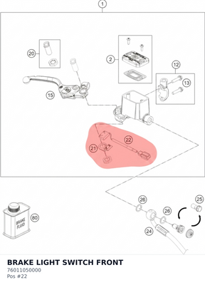 Diagram preview: BRAKE LIGHT SWITCH FRONT (76011050000)