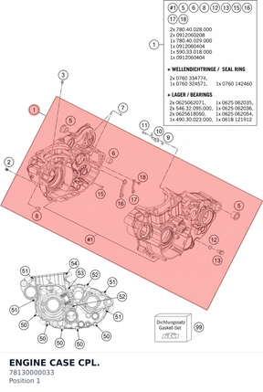Diagram preview: ENGINE CASE CPL. (78130000033)