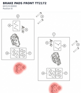 Diagram preview: BRAKE PADS FRONT TT2172 (60313130000)