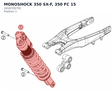 Diagram preview: MONOSHOCK 350 SX-F, 350 FC  15 (18187O5701)