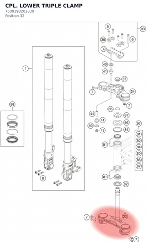 Diagram preview: CPL. LOWER TRIPLE CLAMP (7600193202830)