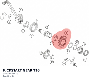 Diagram preview: KICKSTART GEAR T26 (50533051026)
